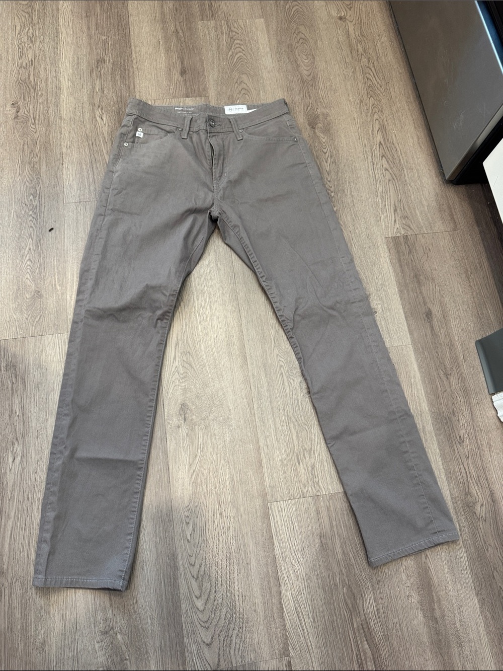 Ag Adriano Goldschmied Slim Straight Jeans in Taupe